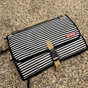 Skip Hop Black and White Striped Diaper Changing Pad Bag